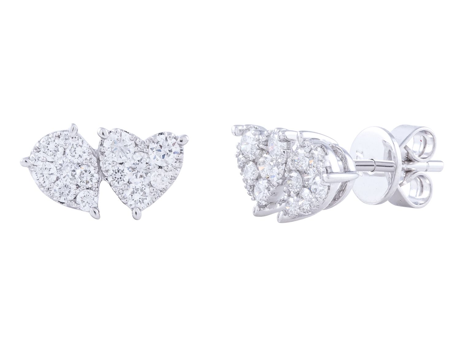 Diamond Earrings - 14 KT White Gold