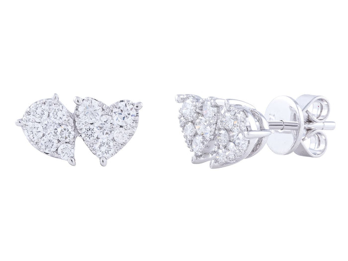 Diamond Earrings - 14 KT White Gold