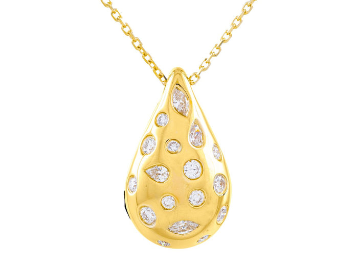 Diamond Necklace - 14 KT Yellow Gold