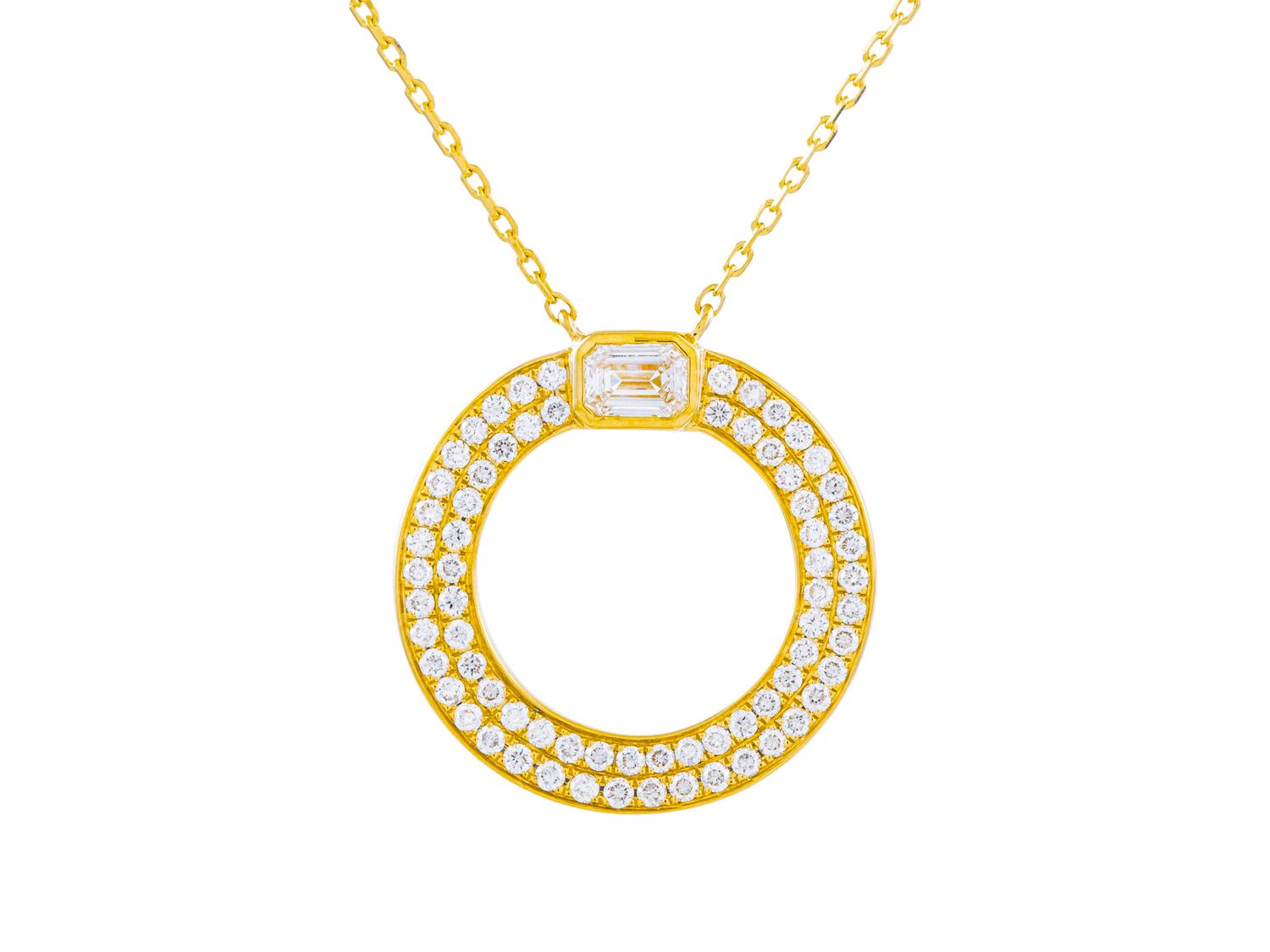 Diamond Necklace - 14 KT Yellow Gold