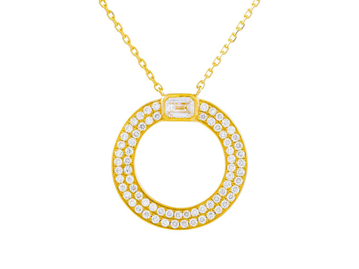Diamond Necklace - 14 KT Yellow Gold