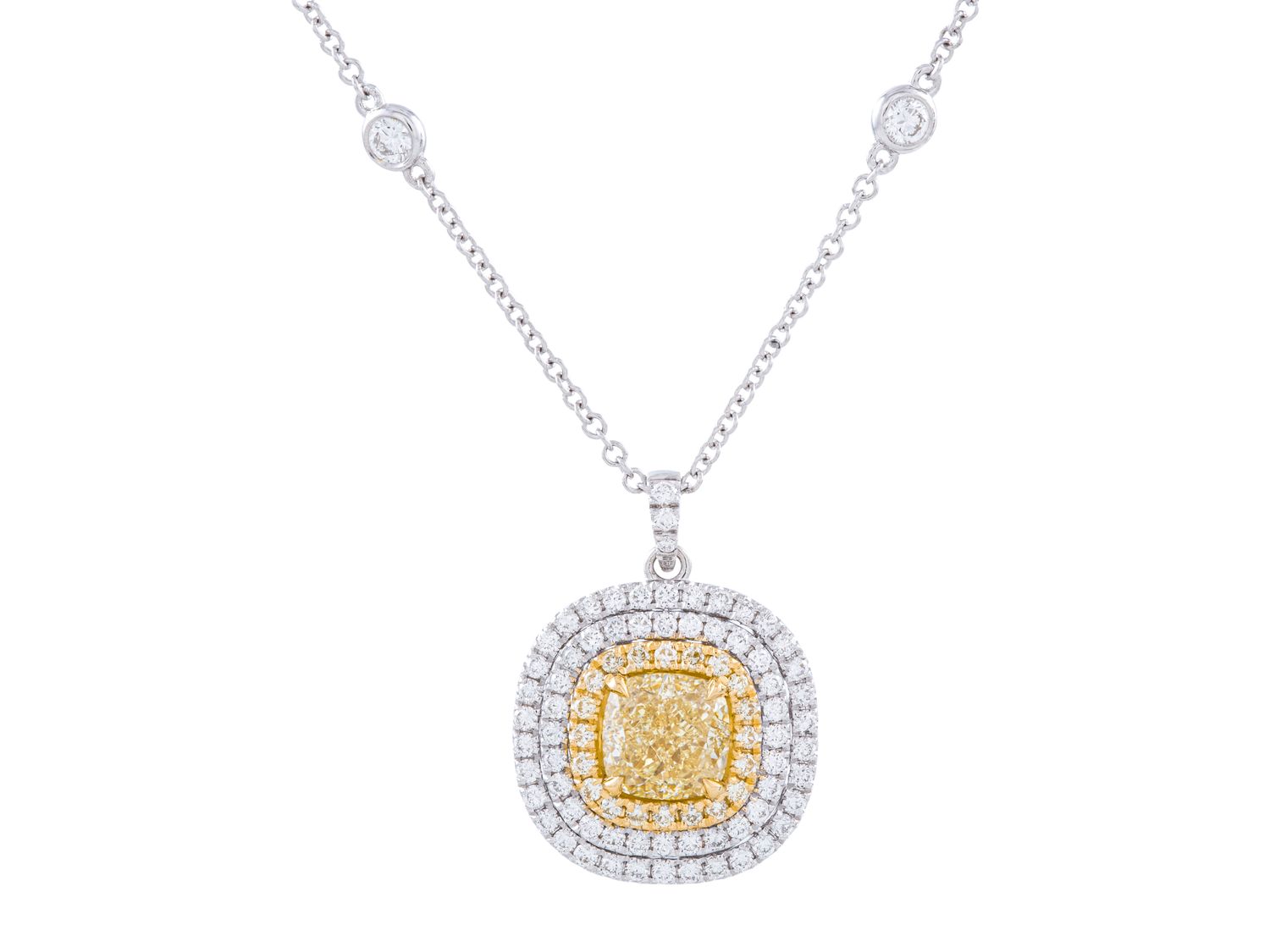 Diamond Necklace - 18 KT White Gold