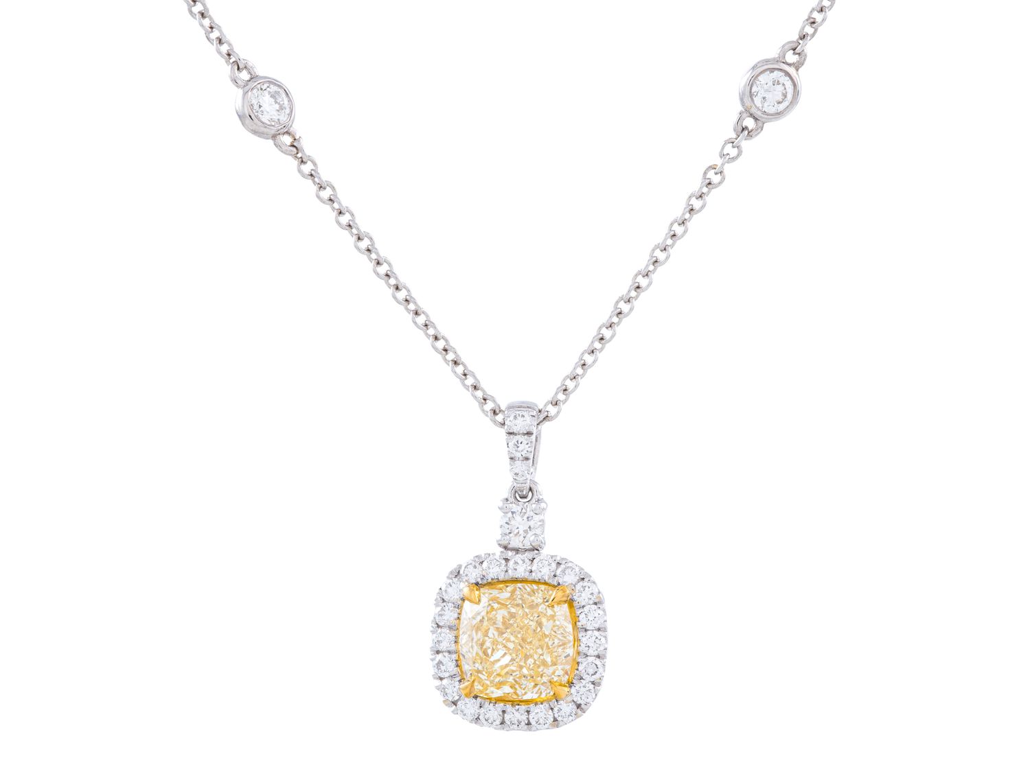 Diamond Necklace - 18 KT White Gold