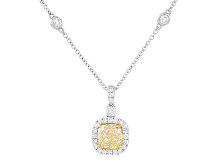 Diamond Necklace - 18 KT White Gold