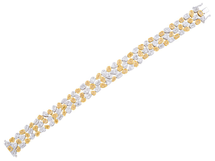Diamond Bracelet - 18 KT White and Yellow Gold