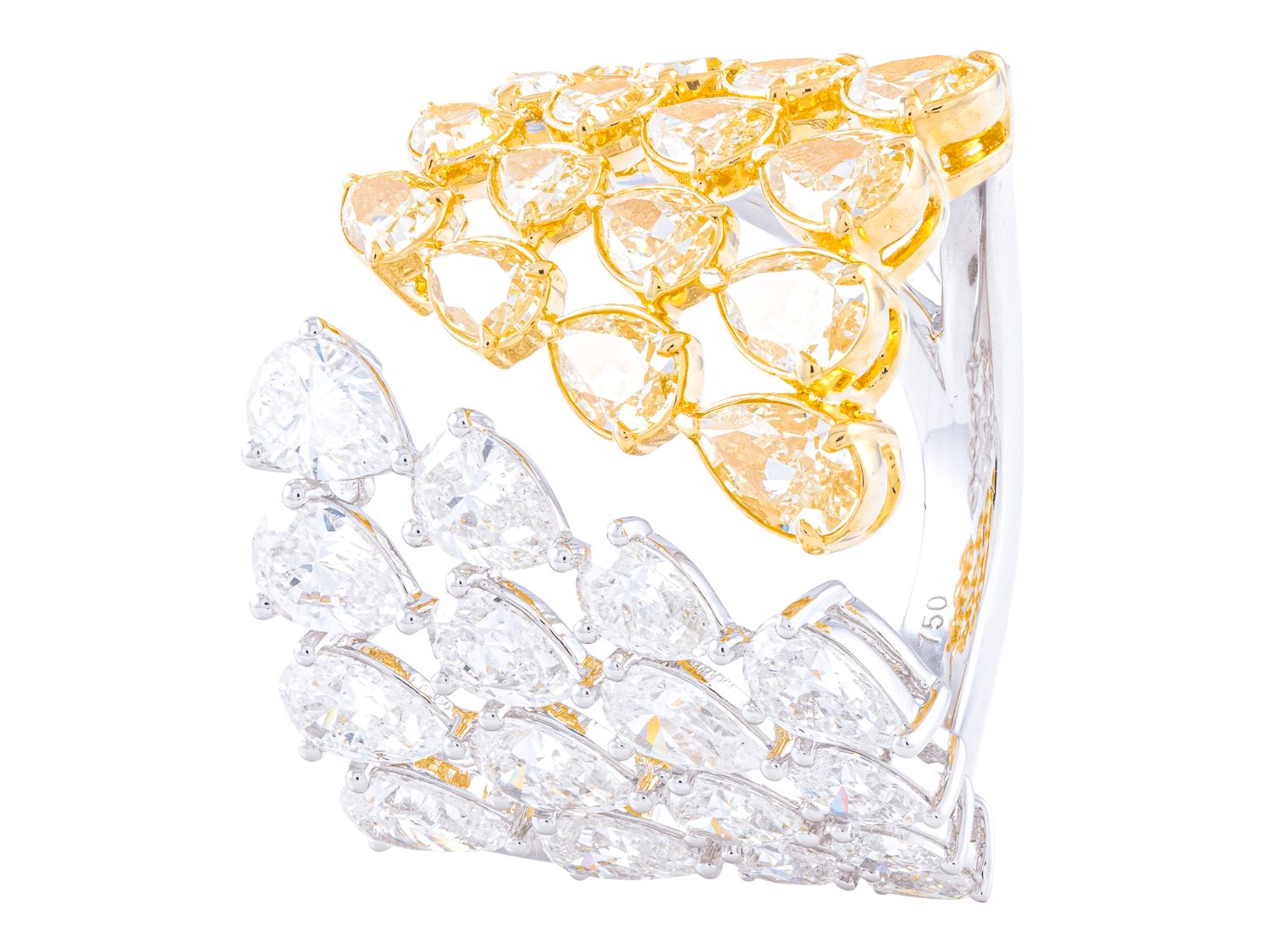 Diamond Ring - 18 KT White and Yellow Gold