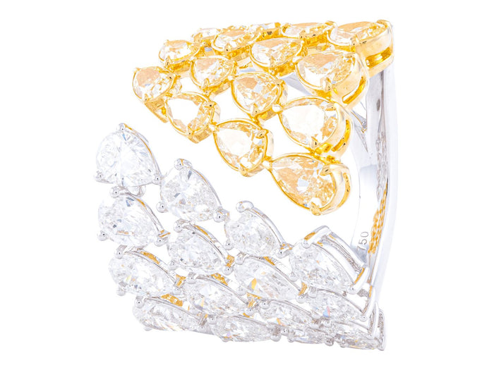 Diamond Ring - 18 KT White and Yellow Gold