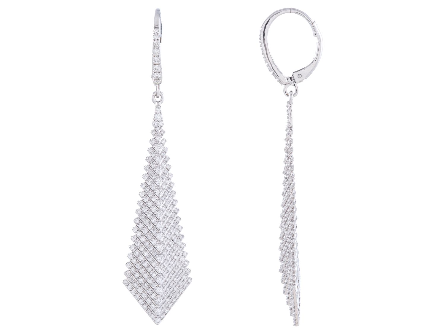 Diamond Earrings - 14 KT White Gold