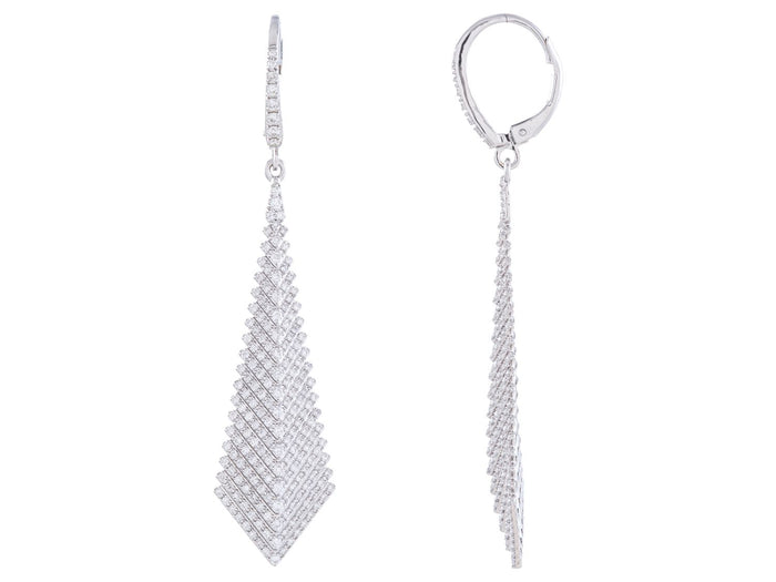 Diamond Earrings - 14 KT White Gold