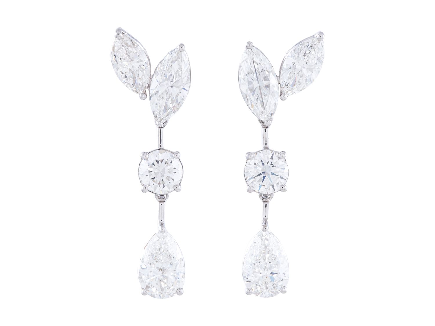 Diamond Earrings - 18 KT White Gold