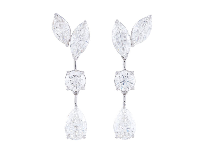 Diamond Earrings - 18 KT White Gold