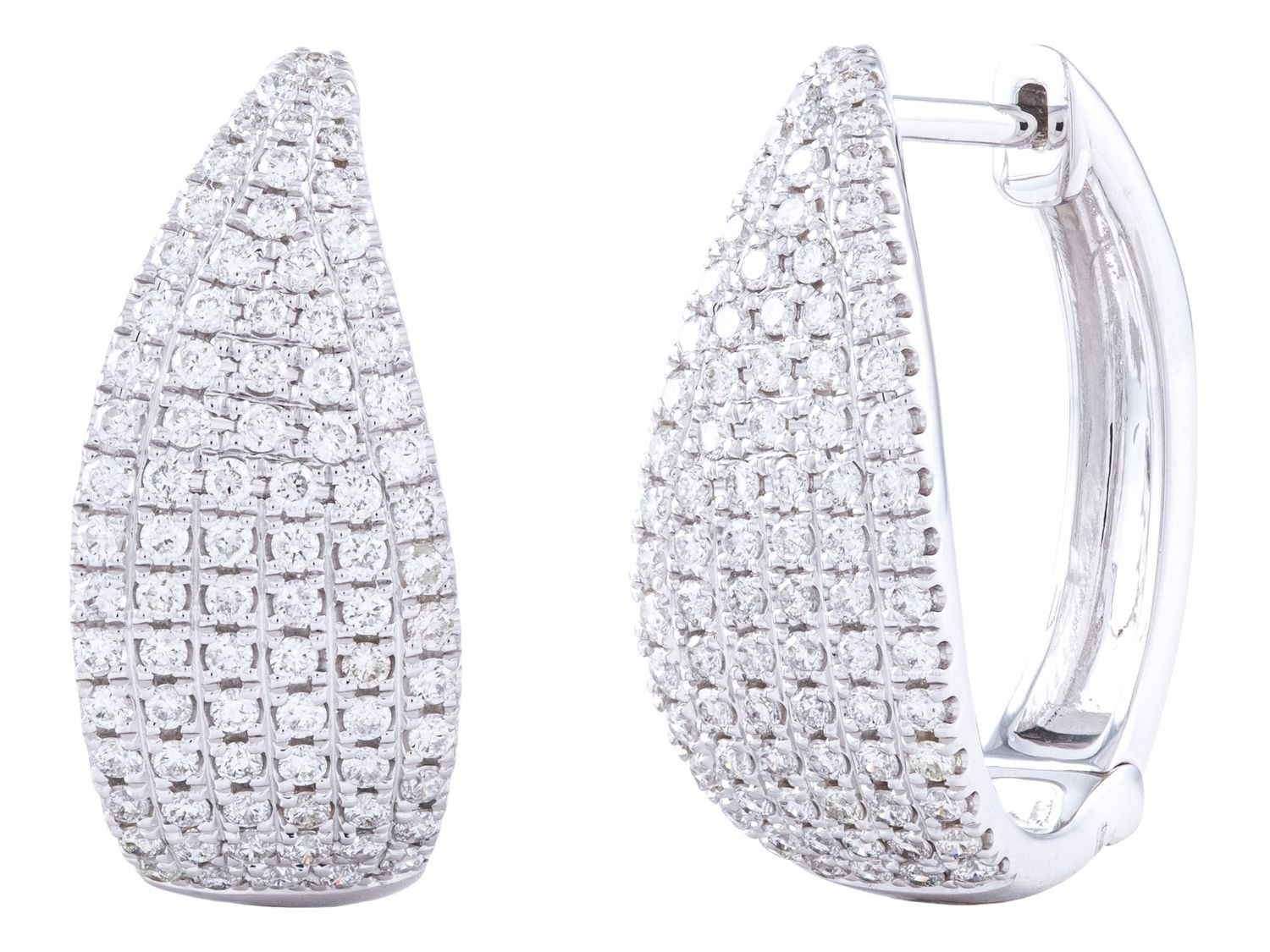 Diamond Earrings - 14 KT White Gold