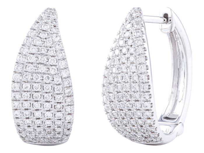 Diamond Earrings - 14 KT White Gold