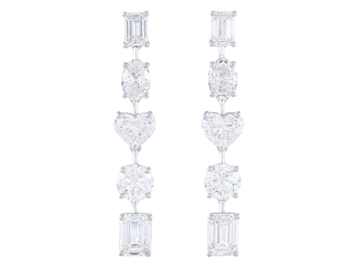 Diamond Earrings - 18 KT White Gold