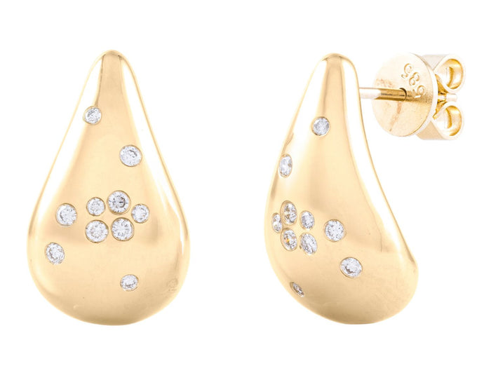 Diamond Earrings - 14 KT Yellow Gold