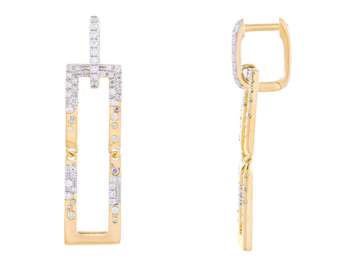 Diamond Earrings - 14 KT Yellow Gold
