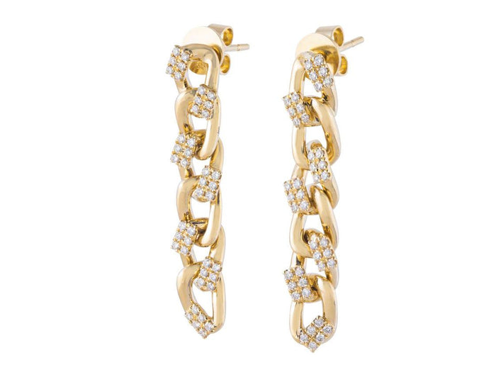 Diamond Earrings - 14 KT Yellow Gold