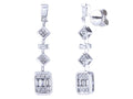 Diamond Earrings - 14 KT White Gold