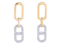 Diamond Earrings - 14 KT White and Yellow Gold