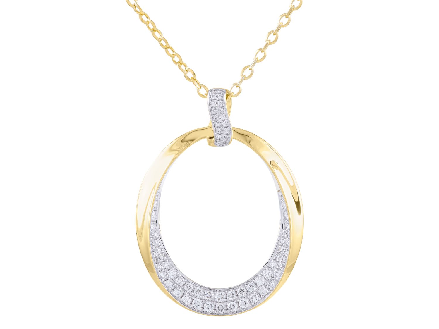 Diamond Necklace - 14 KT Yellow Gold