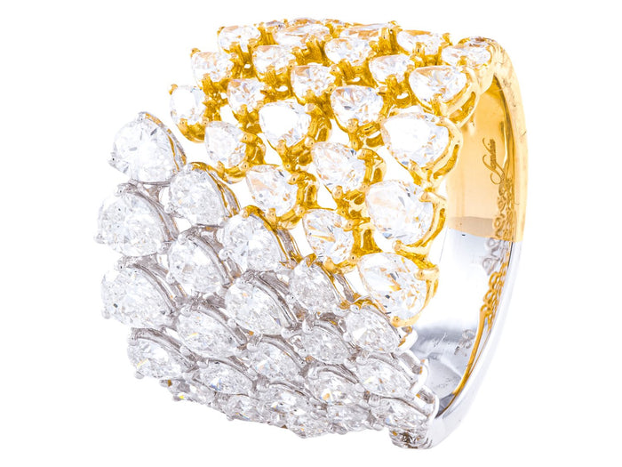 Diamond Ring - 14 KT White and Yellow Gold