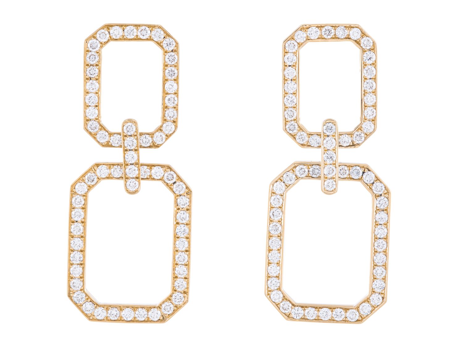 Diamond Earrings - 14 KT Yellow Gold