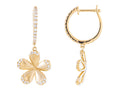 Diamond Earrings - 14 KT Yellow Gold