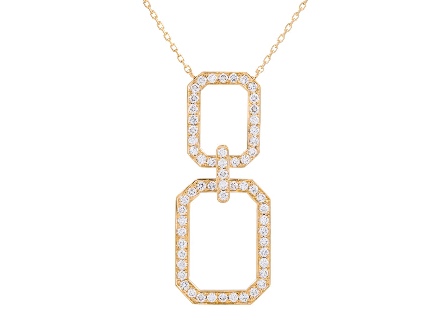 Diamond Necklace - 14 KT Yellow Gold