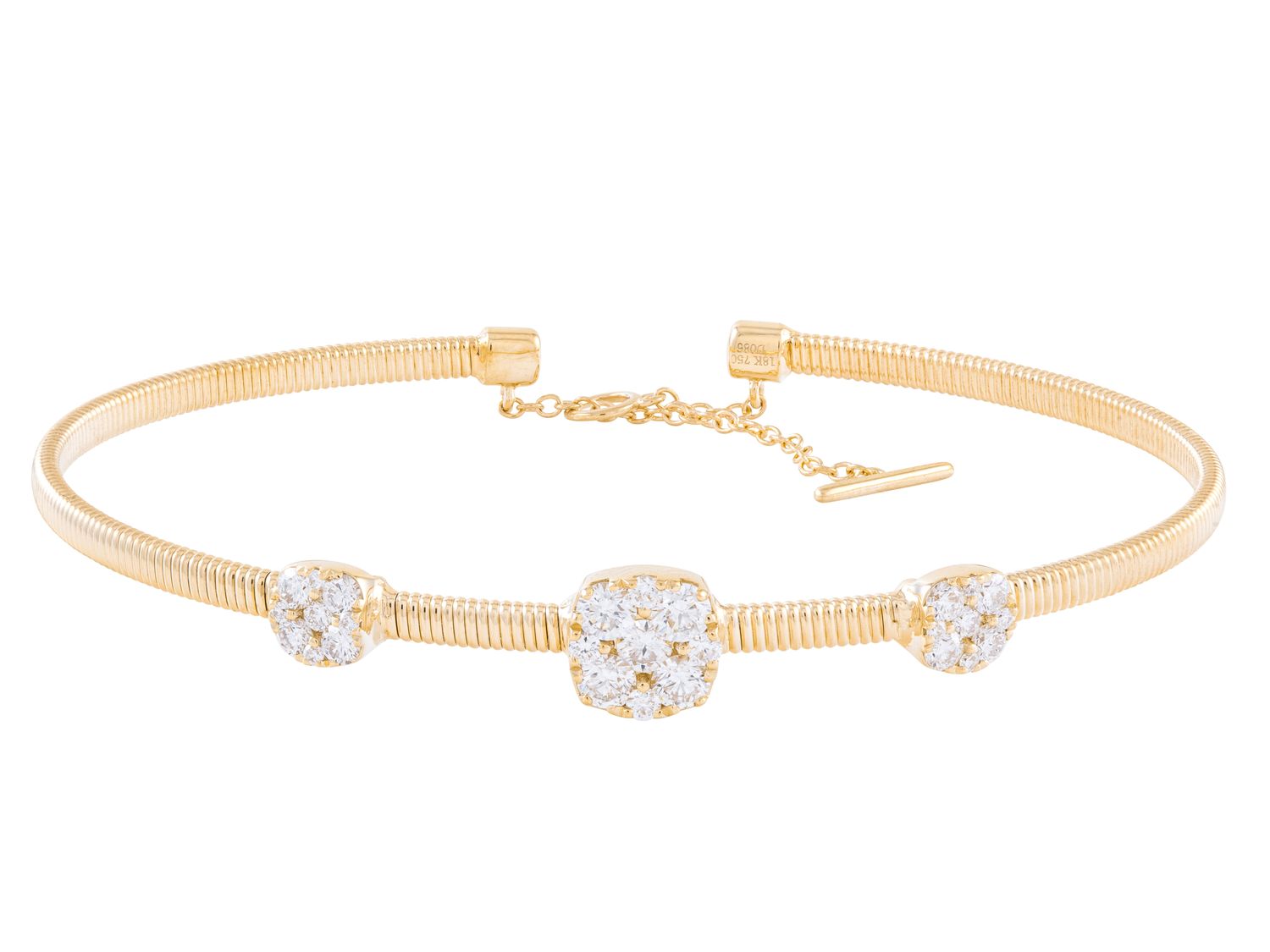 Diamond Bangle - 18 KT Yellow Gold