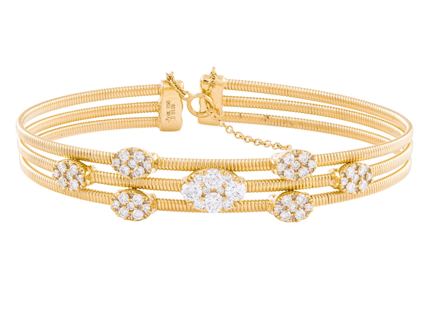 Diamond Bangle - 18 KT Yellow Gold
