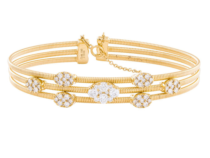 Diamond Bangle - 18 KT Yellow Gold