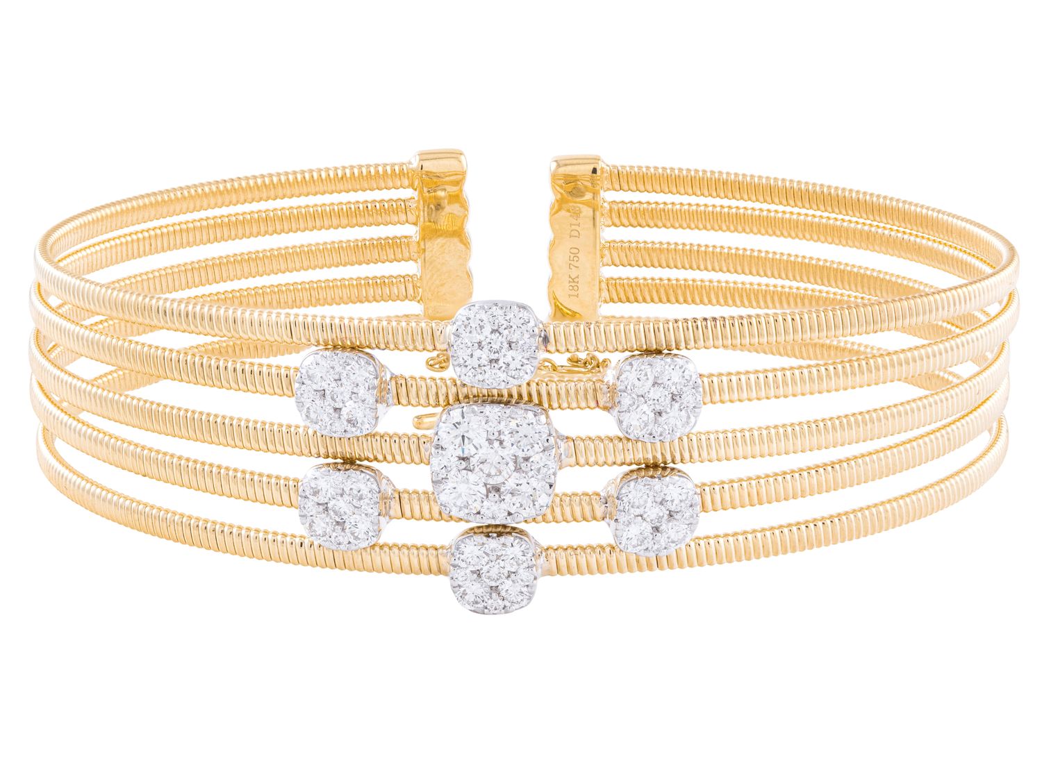 Diamond Bangle - 18 KT Yellow Gold