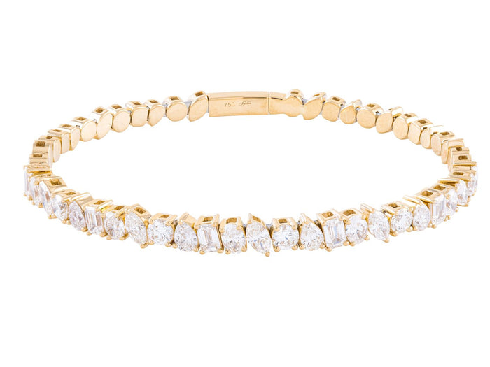 Diamond Bangle - 18 KT Yellow Gold