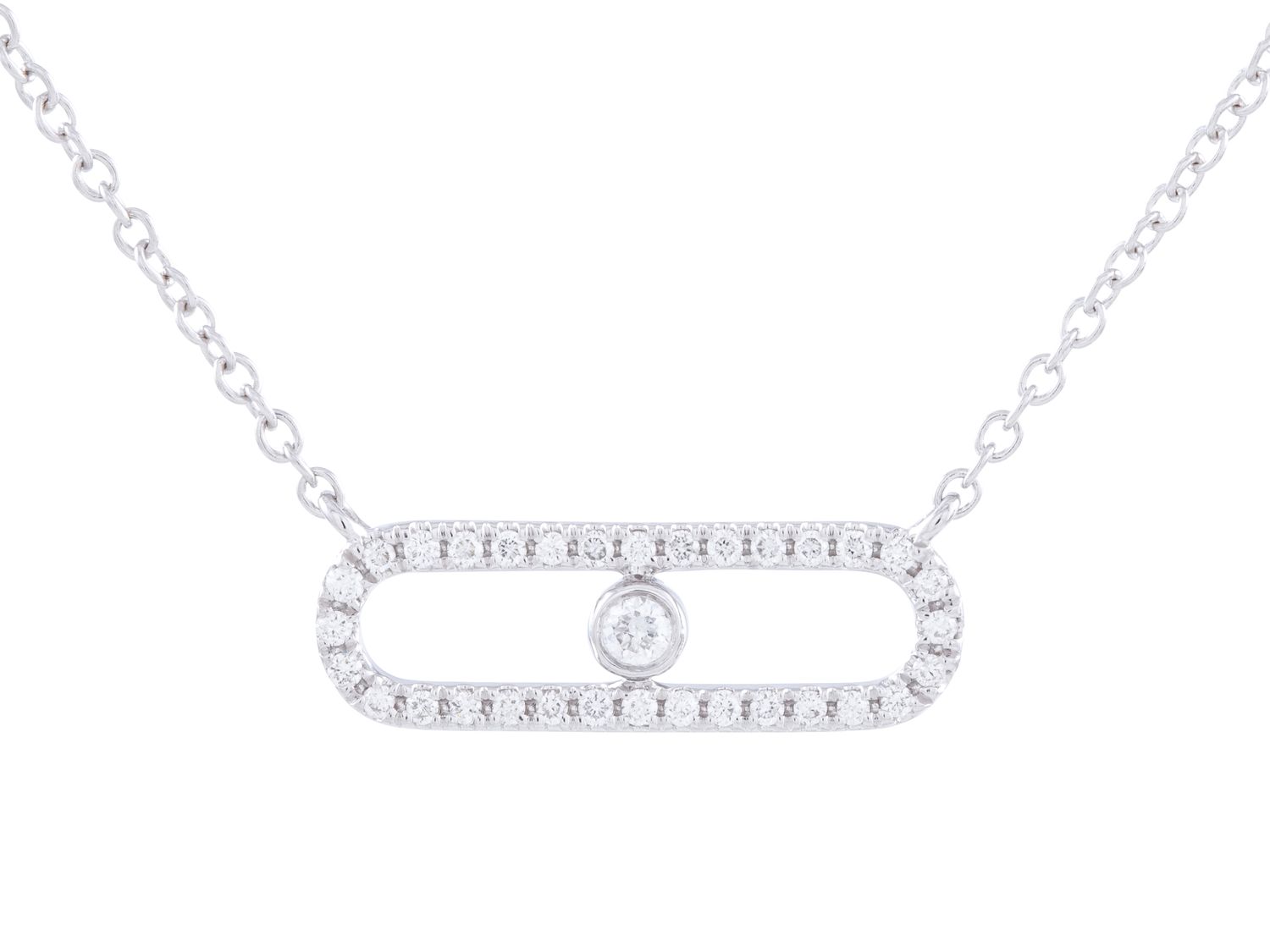 Diamond Necklace - 18 KT White Gold