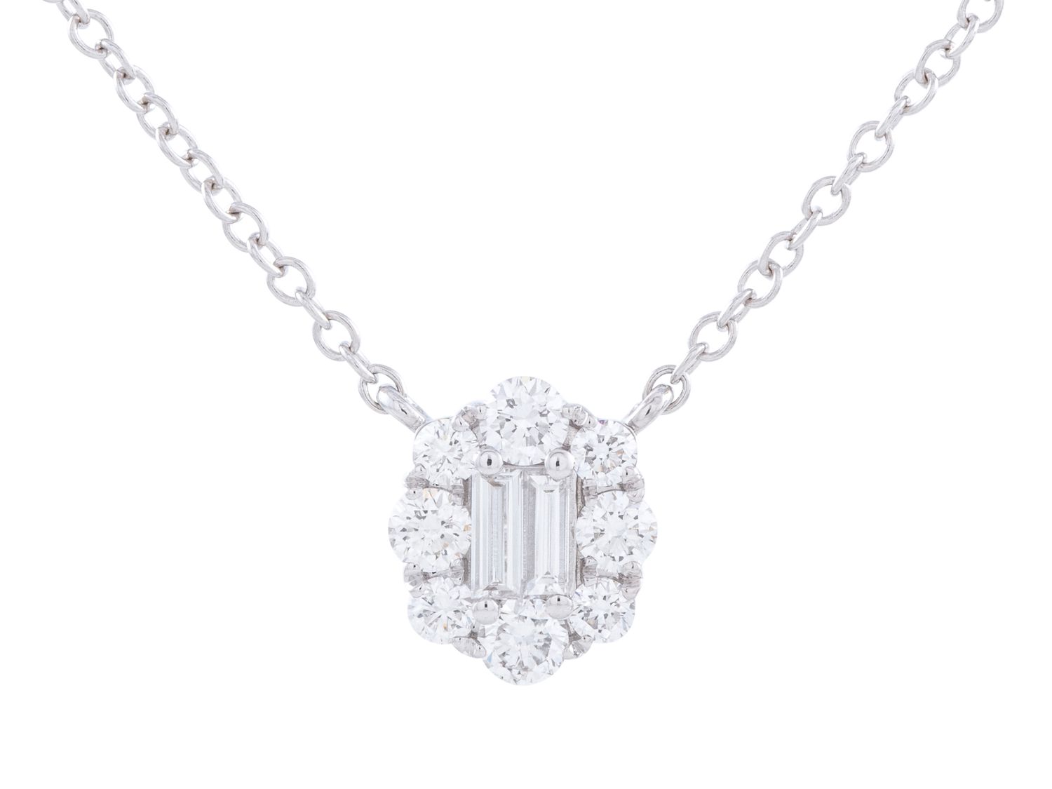 Diamond Necklace - 18 KT White Gold