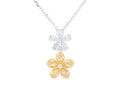 Diamond Necklace - 18 KT White and Yellow Gold