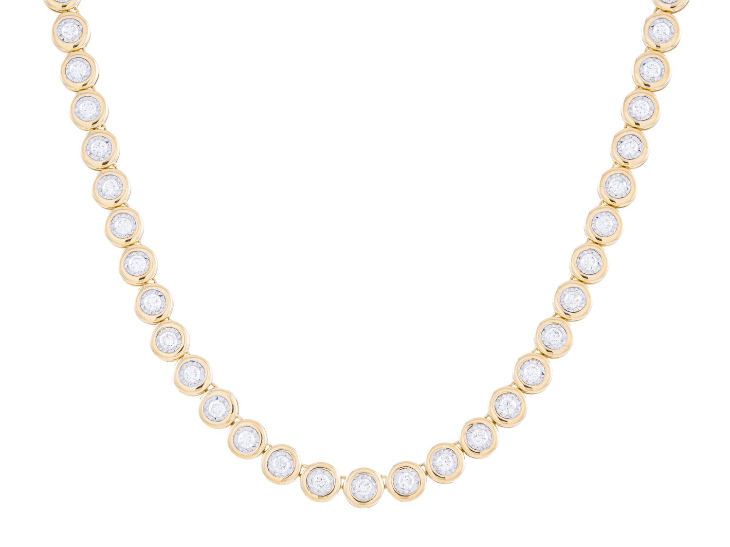 Diamond Necklace - 14 KT Yellow Gold