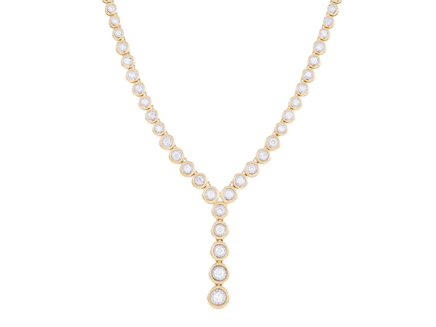 Diamond Necklace - 14 KT Yellow Gold