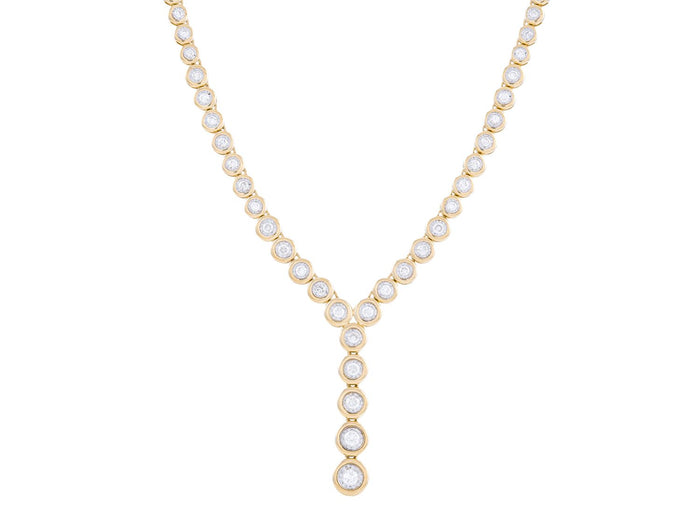 Diamond Necklace - 14 KT Yellow Gold