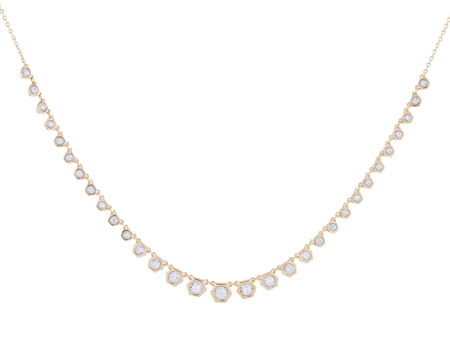 Diamond Necklace - 14 KT Yellow Gold