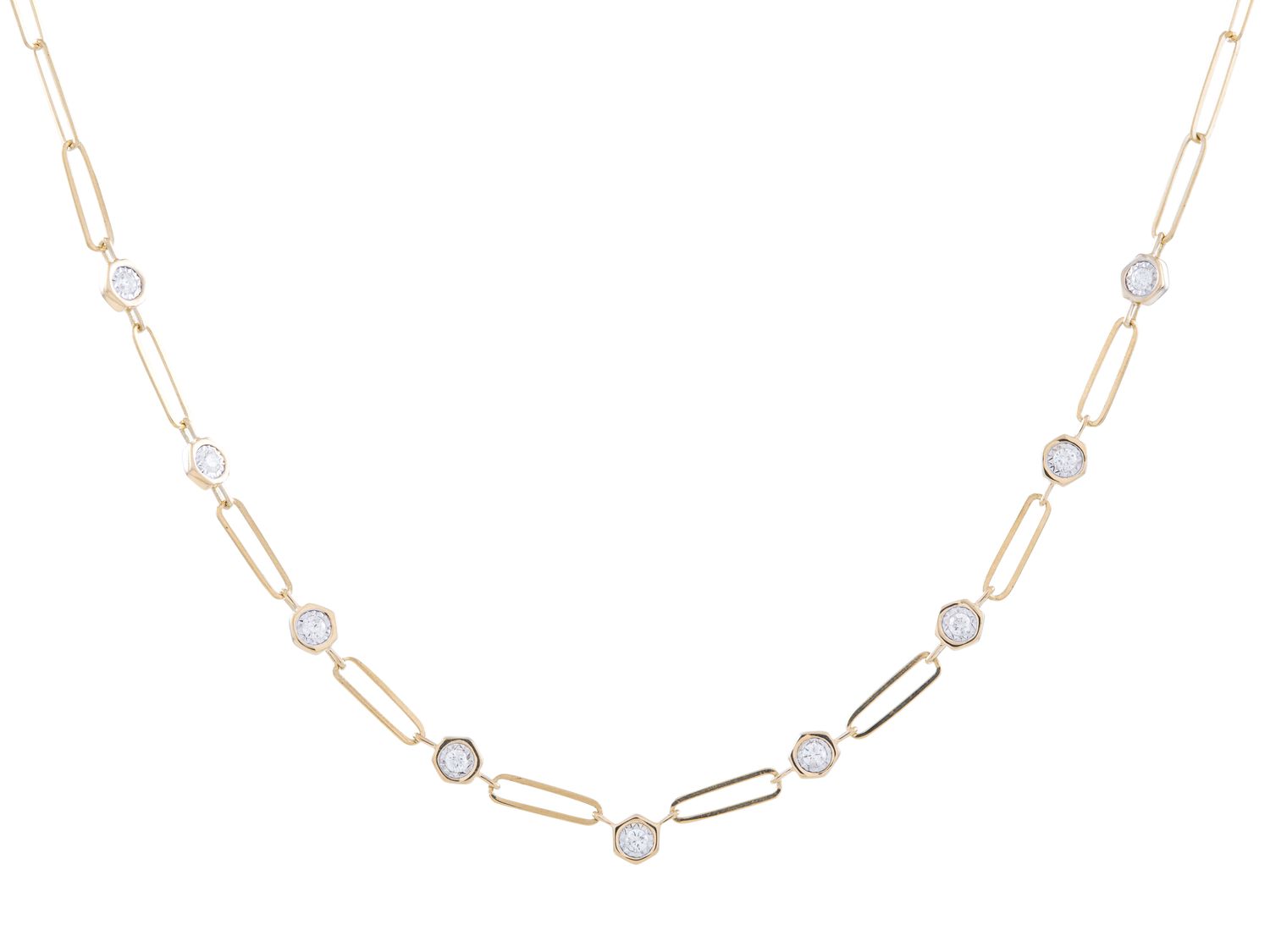 Diamond Necklace - 14 KT Yellow Gold