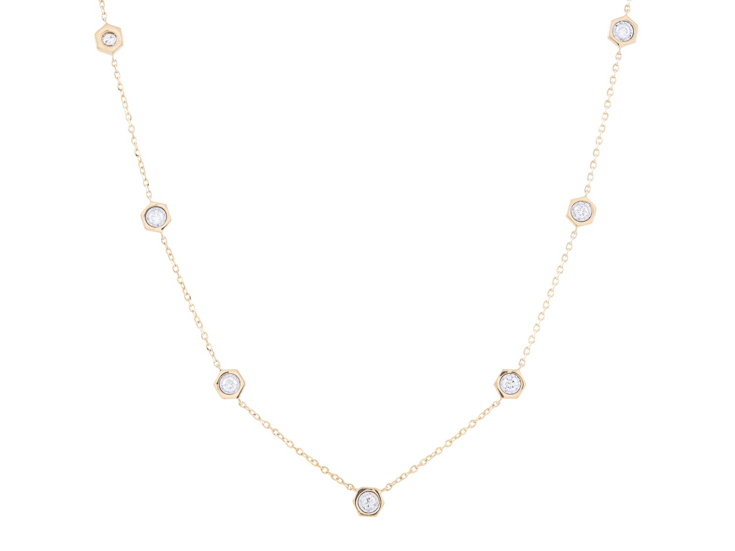 Diamond Necklace - 14 KT Yellow Gold