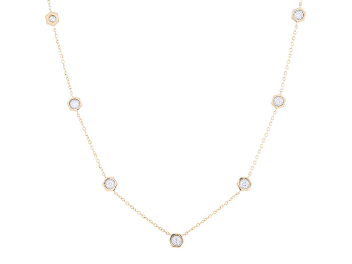 Diamond Necklace - 14 KT Yellow Gold