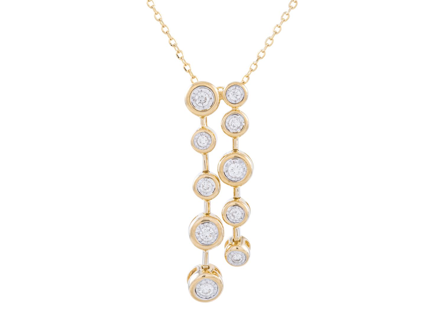 Diamond Necklace - 14 KT Yellow Gold