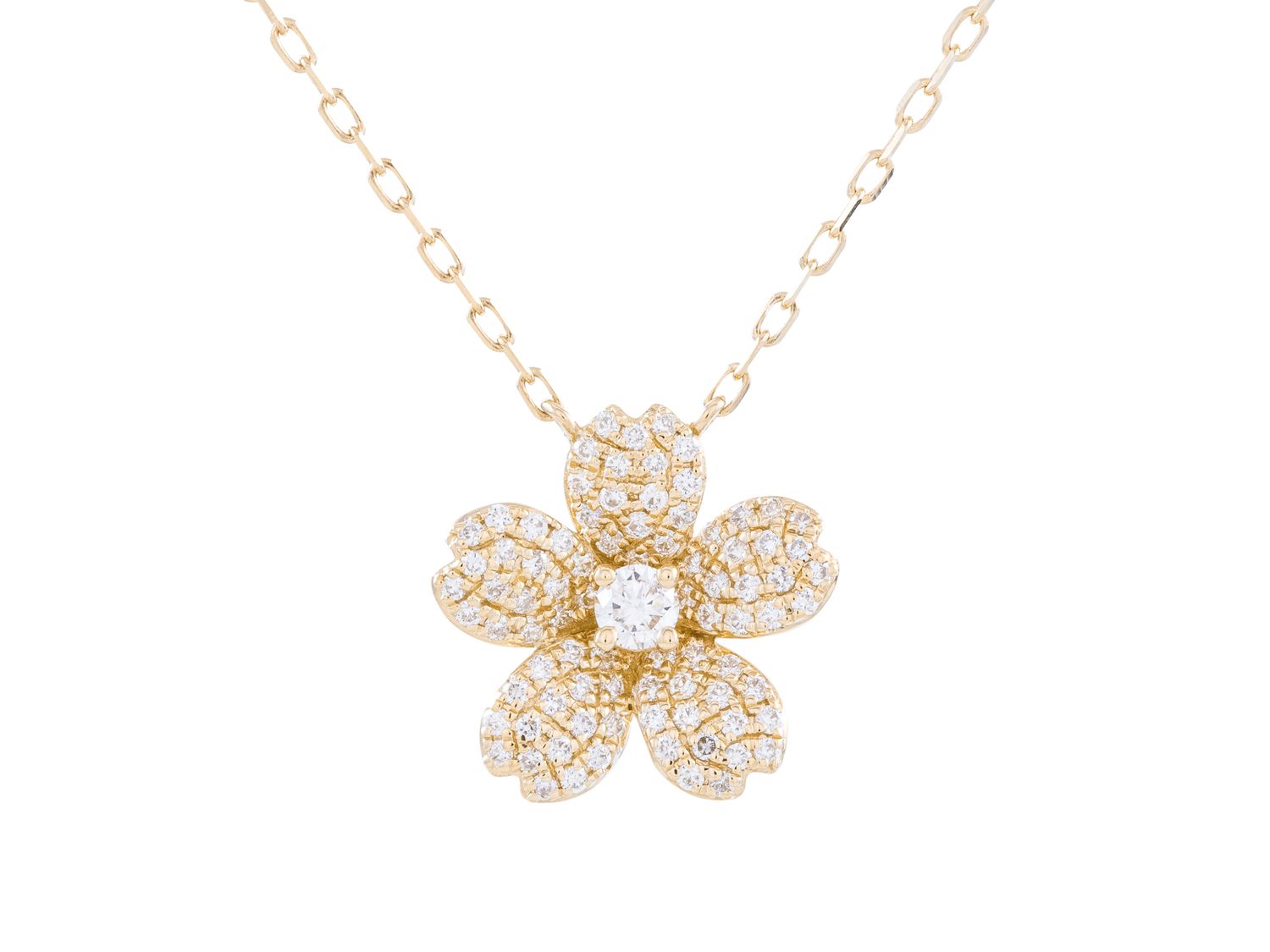 Diamond Necklace - 14 KT Yellow Gold