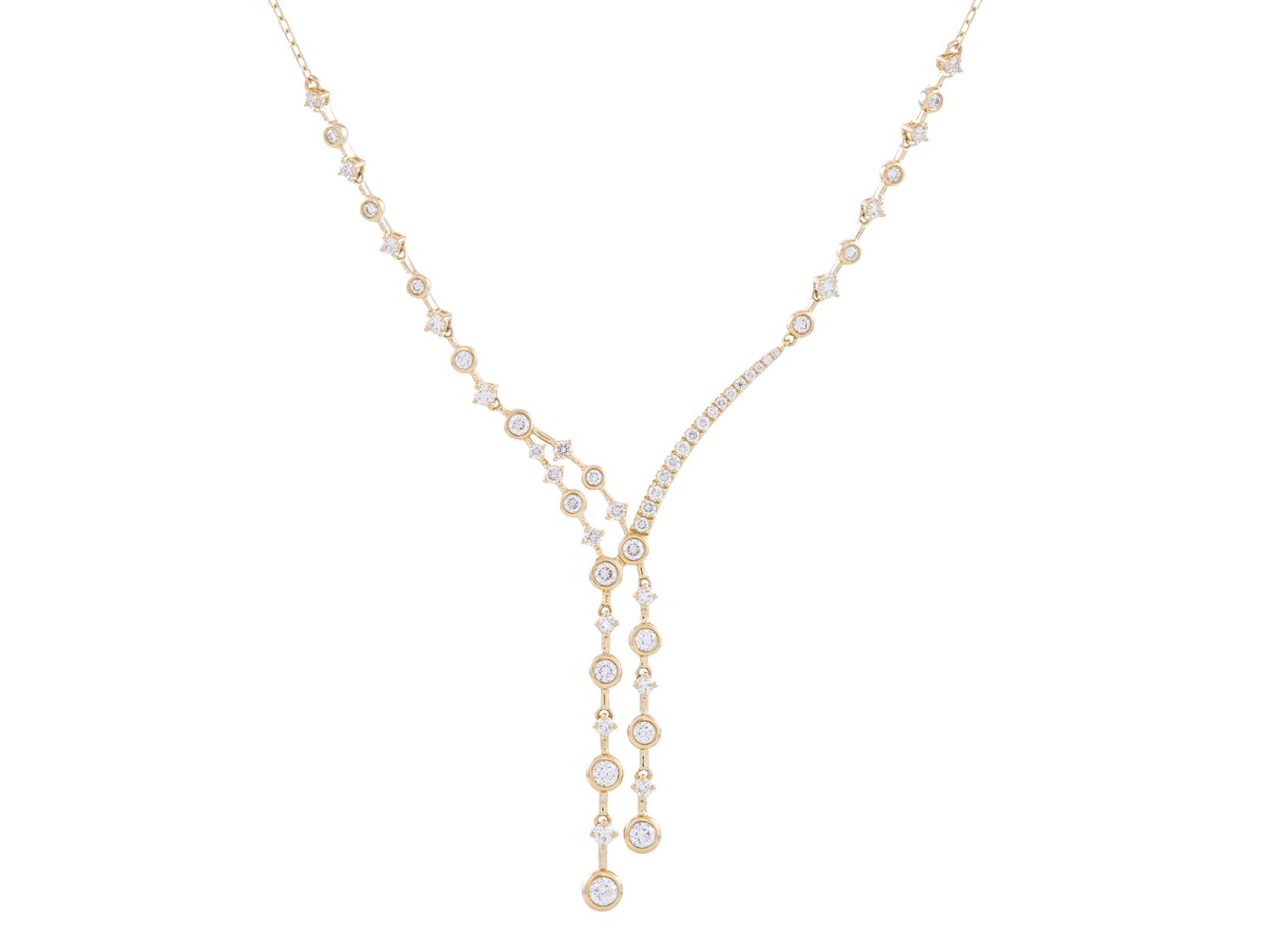 Diamond Necklace - 14 KT Yellow Gold