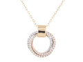 Diamond Necklace - 14 KT Rose White and Yellow Gold