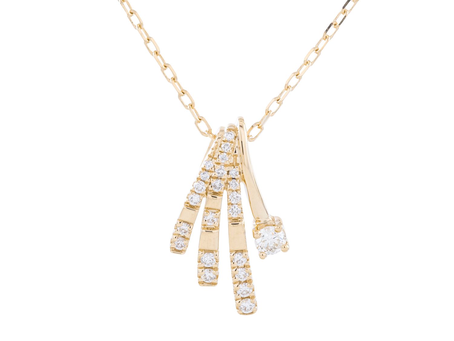 Diamond Necklace - 14 KT Yellow Gold