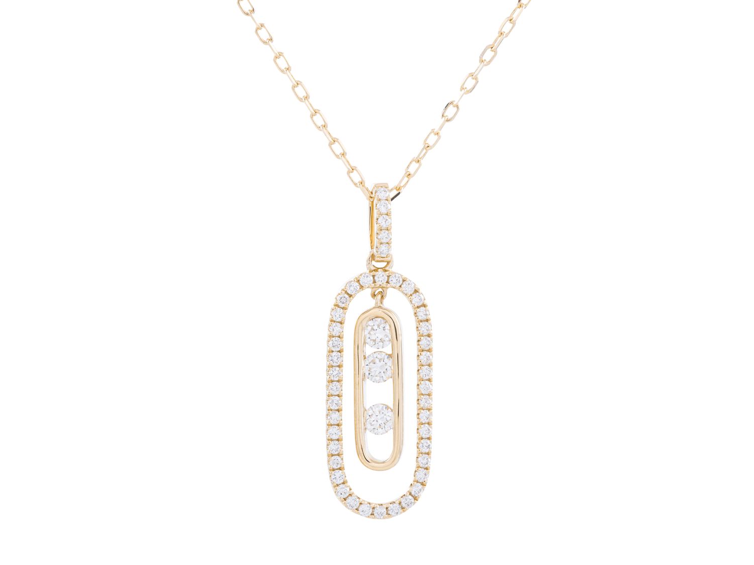 Diamond Necklace - 14 KT Yellow Gold