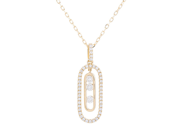 Diamond Necklace - 14 KT Yellow Gold